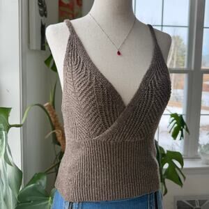 Knit Taupe Brown Tank Top by Sincerely Jules Small